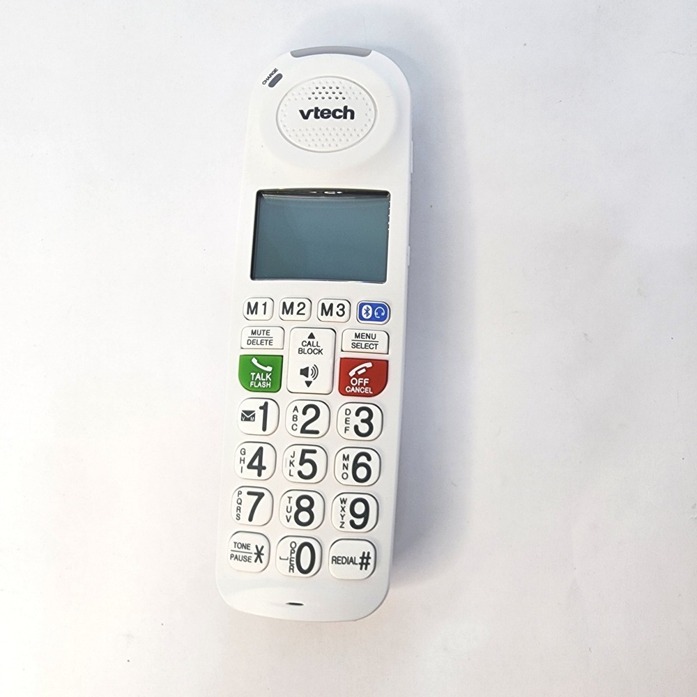 VTech Cordless Expansion‎ Handset White Big Buttons Bluetooth Audio Assist SOS